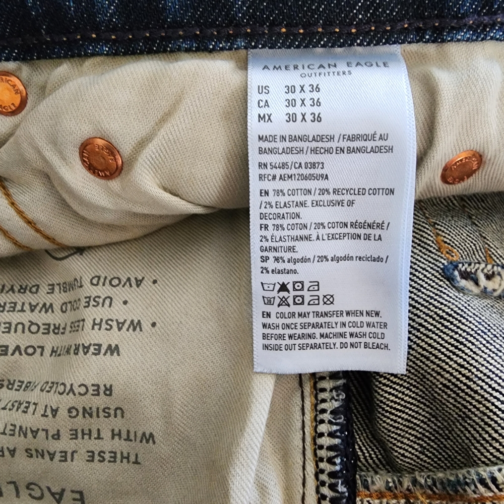 American Eagle Outfitters Men's Skinny Jeans - Dark Blue